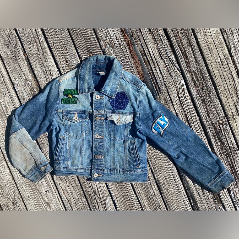 Kids Denim Jacket with Patches
